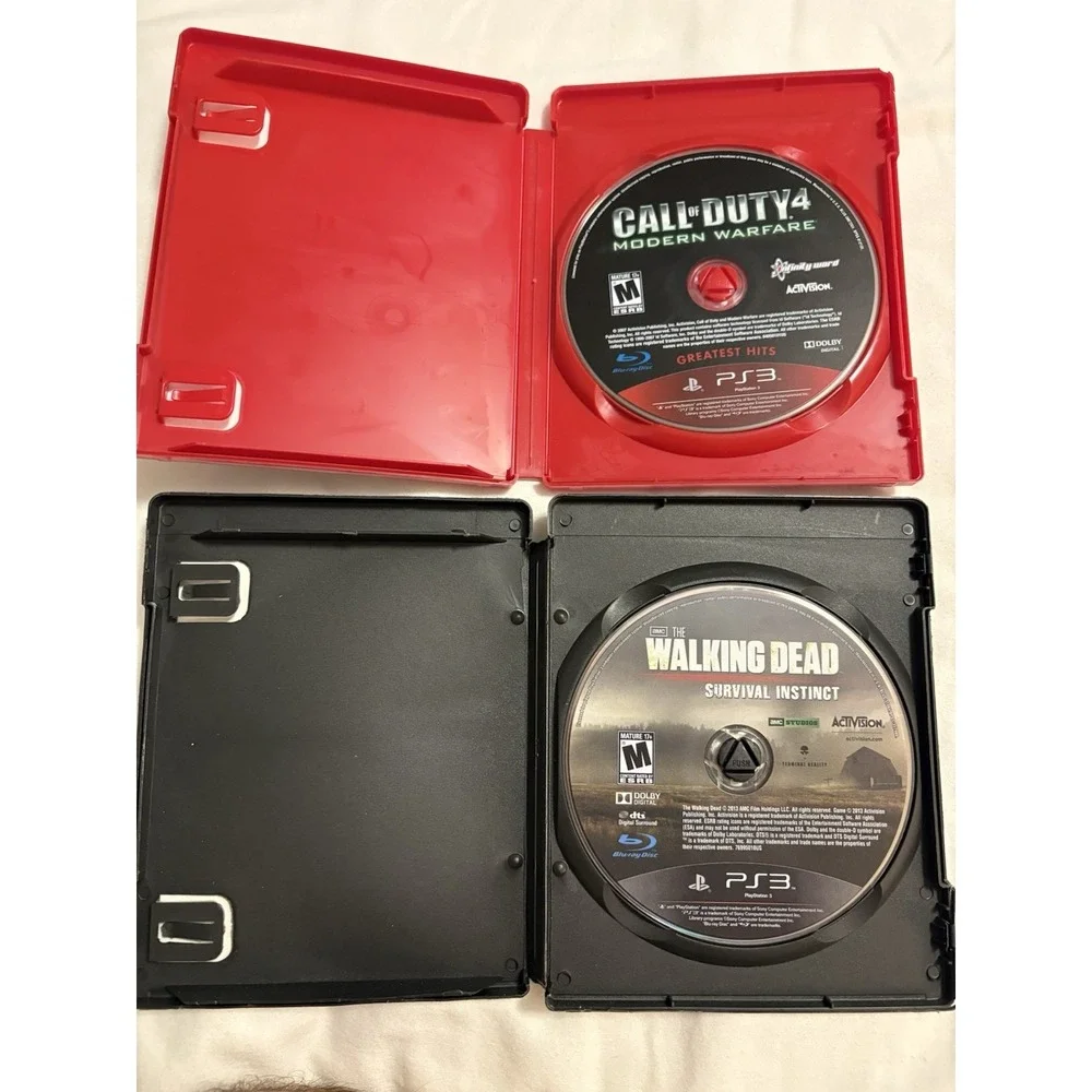 PS3 Game Lot 2 Video Games Call Of Duty 4 Modern Warfare &‎ Walking Dead CIB